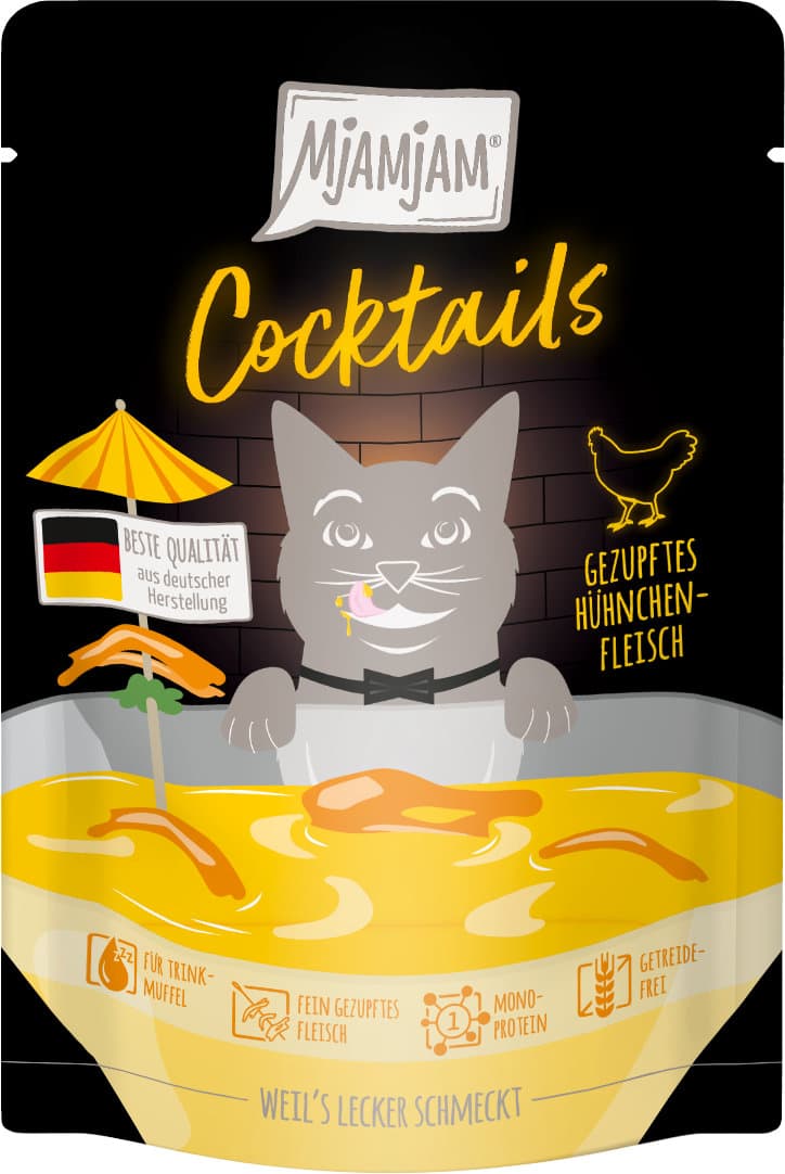 MjAMjAM Katzennassfutter MjAMjAM Cocktails gezupftes Hühnchenfleisch