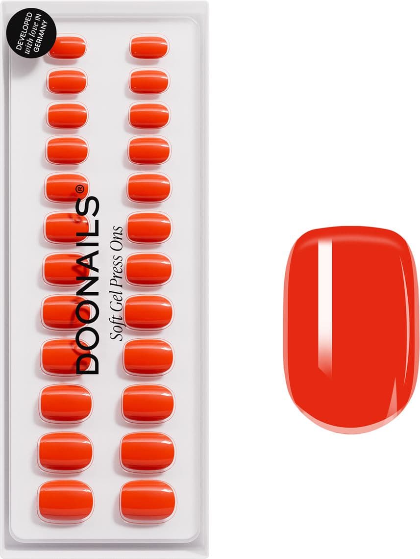 DOONAILS Soft Gel Press Ons On Fire Extra Short Square