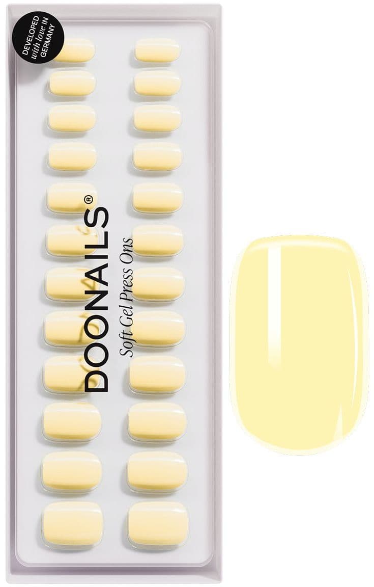 DOONAILS Soft Gel Press Ons Butter Yellow  Short Square