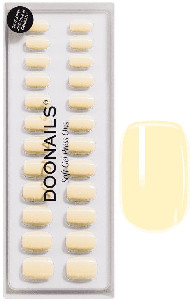 DOONAILS Soft Gel Press Ons Butter Yellow  Short Square