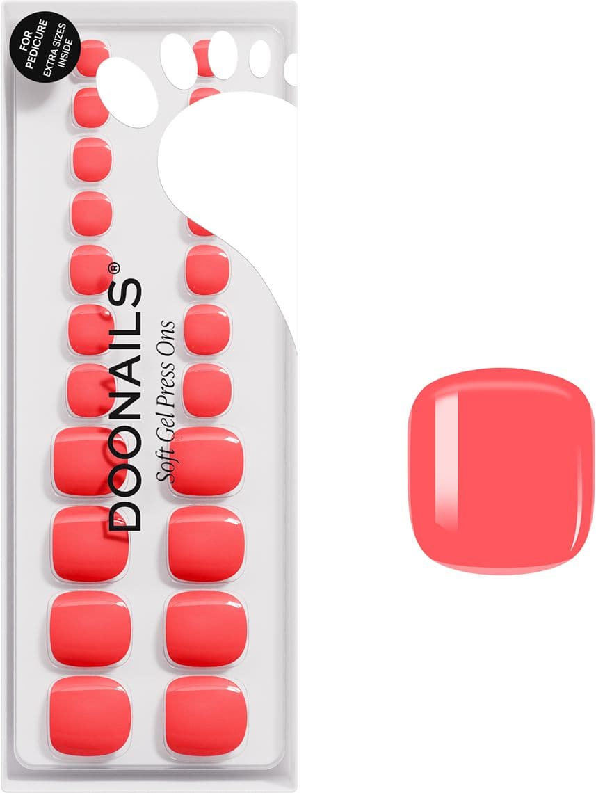 DOONAILS Soft Gel Press Ons Sunset Coral Pediküre 