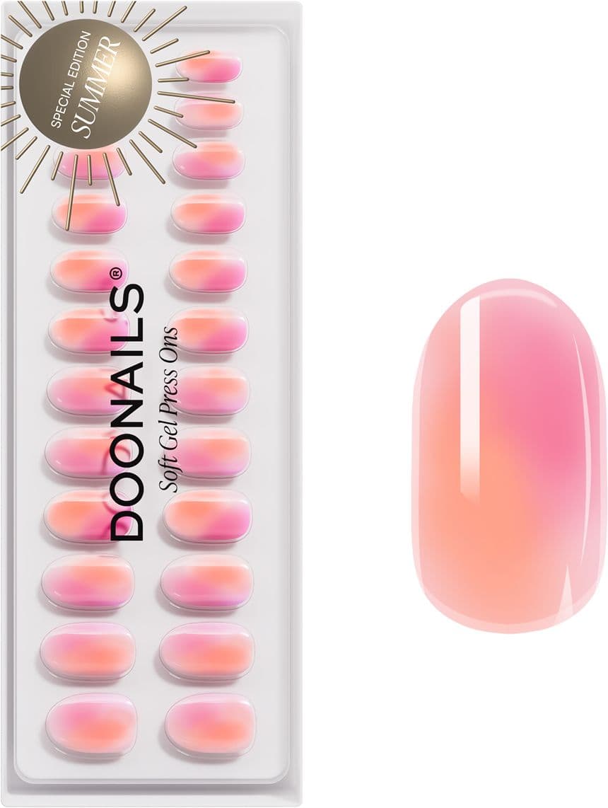 DOONAILS Soft Gel Press Ons Pink Aura Medium Round 