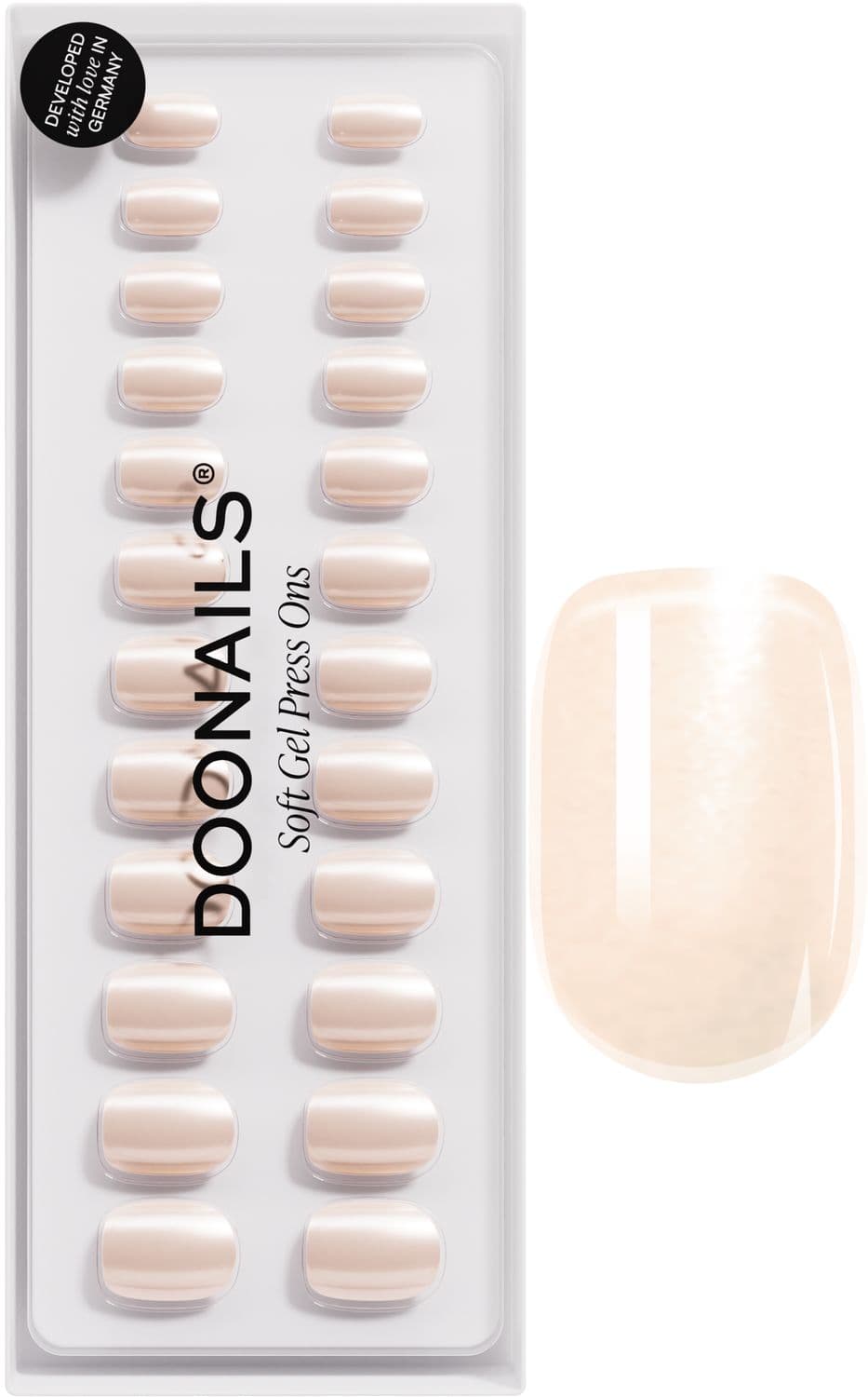DOONAILS Soft Gel Press Ons Square Prosecco Extra Short