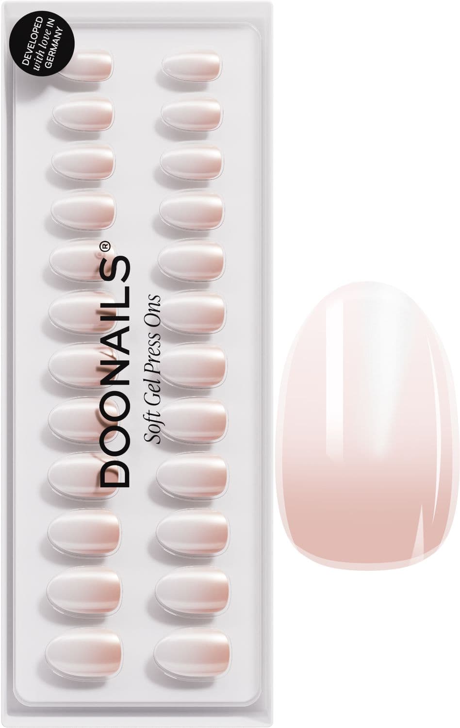 DOONAILS Soft Gel Press Ons Glazed Babyboomer Short Round