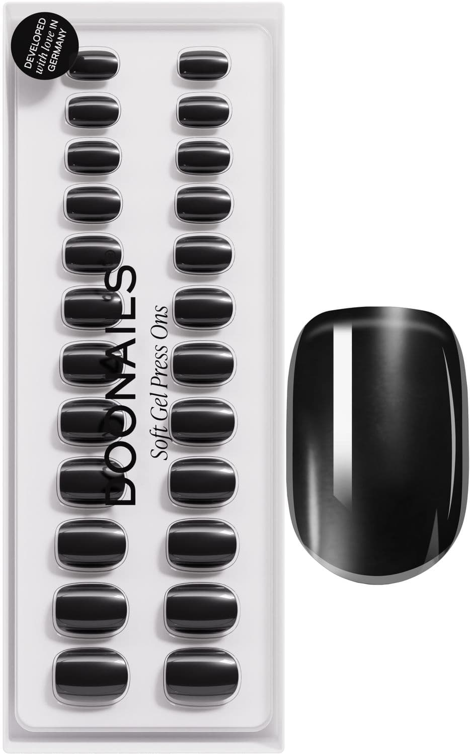 DOONAILS Soft Gel Press Ons Black Pearl Extra Short Square