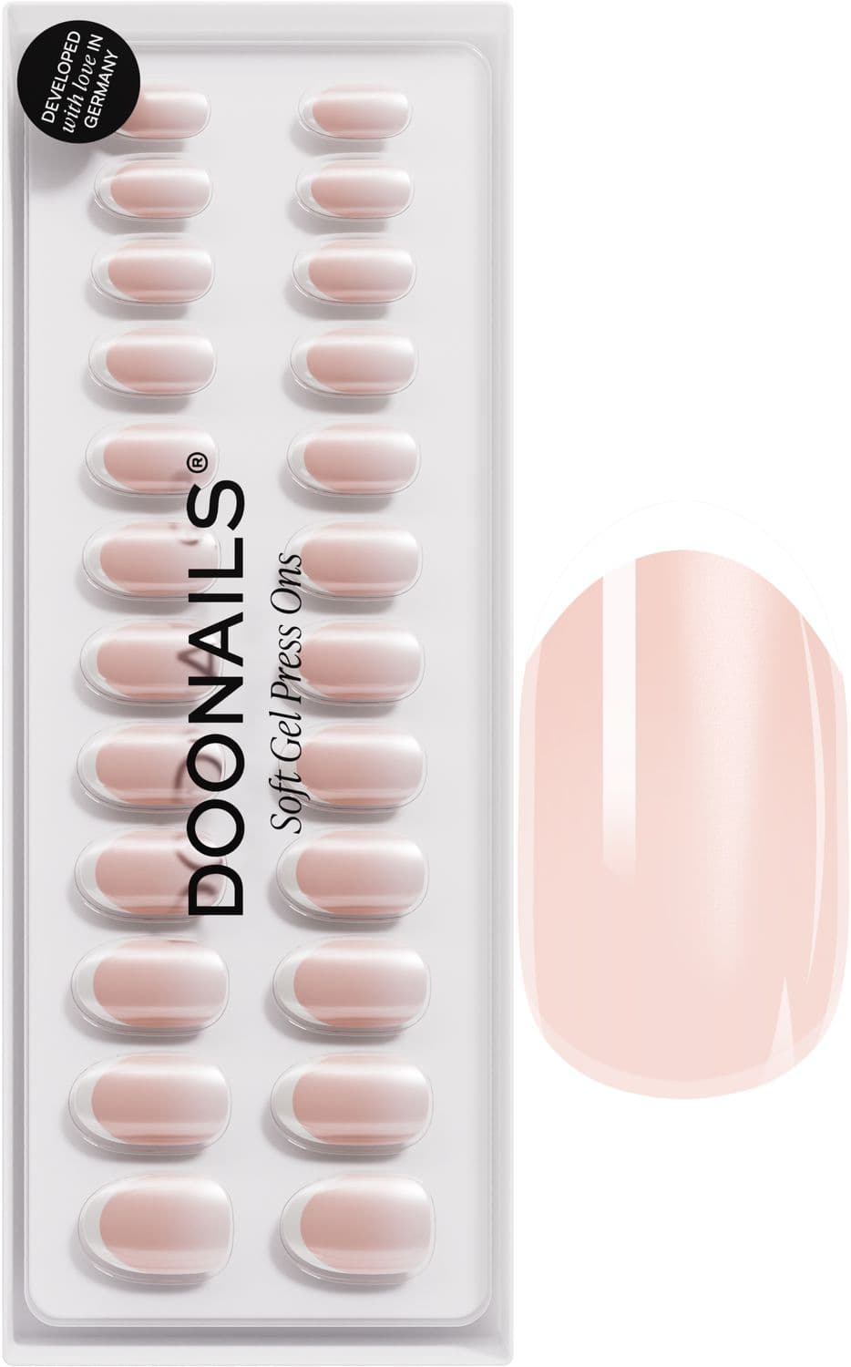 DOONAILS Soft Gel Press Ons Glazed French Medium Round 