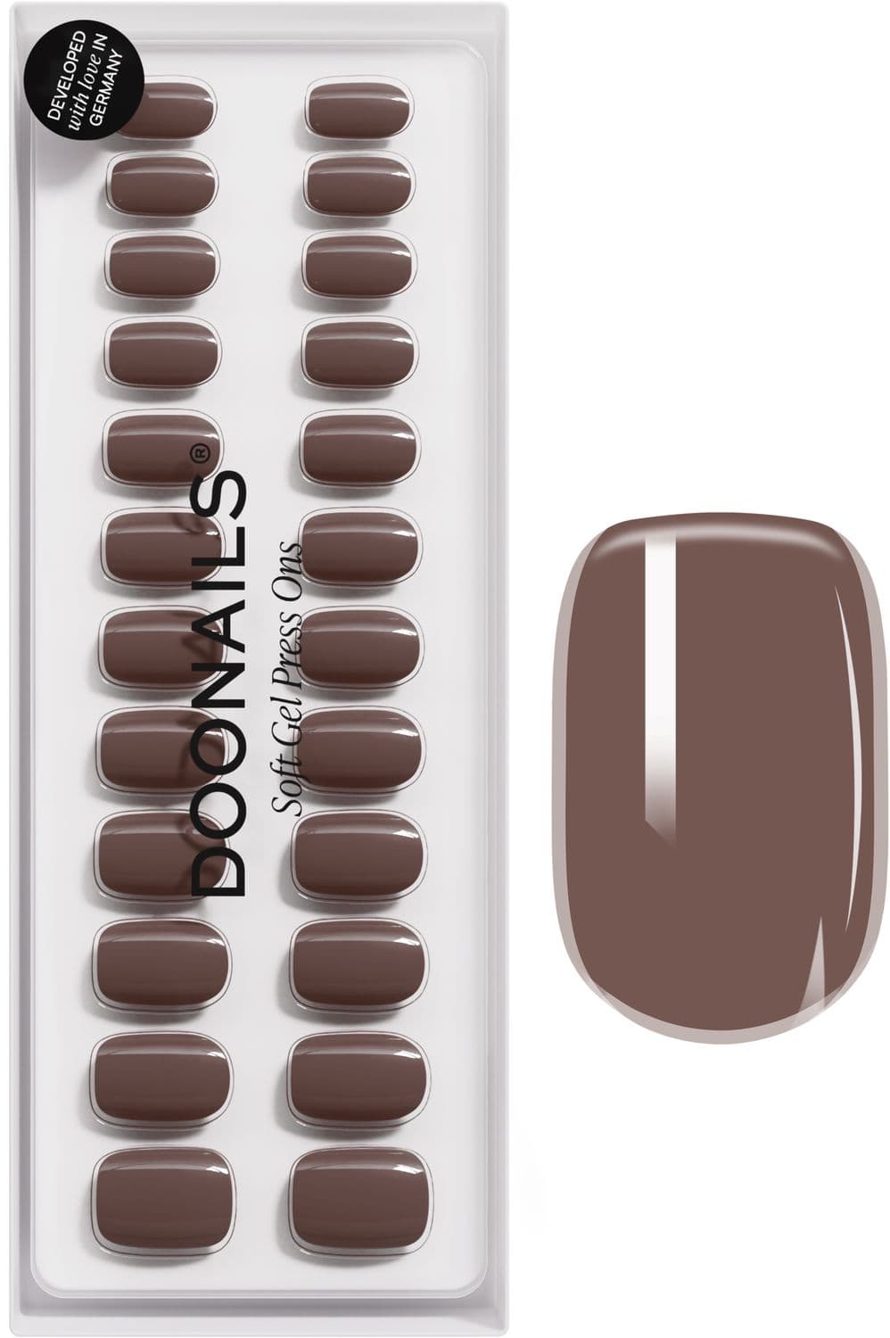 DOONAILS Soft Gel Press Ons Truffle Short Square