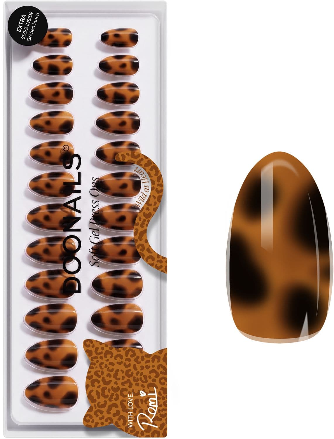 DOONAILS Soft Gel Press Ons Wild Heart Short Almond