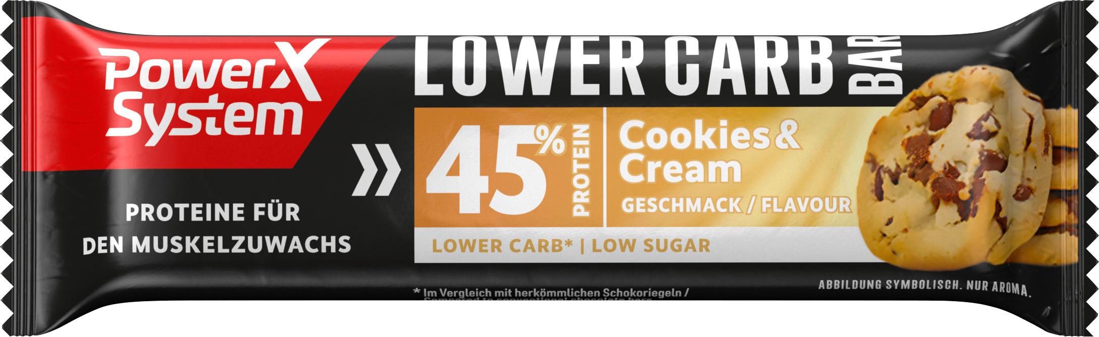 Power System Proteinriegel Lower Carb Bar Cookies&Cream