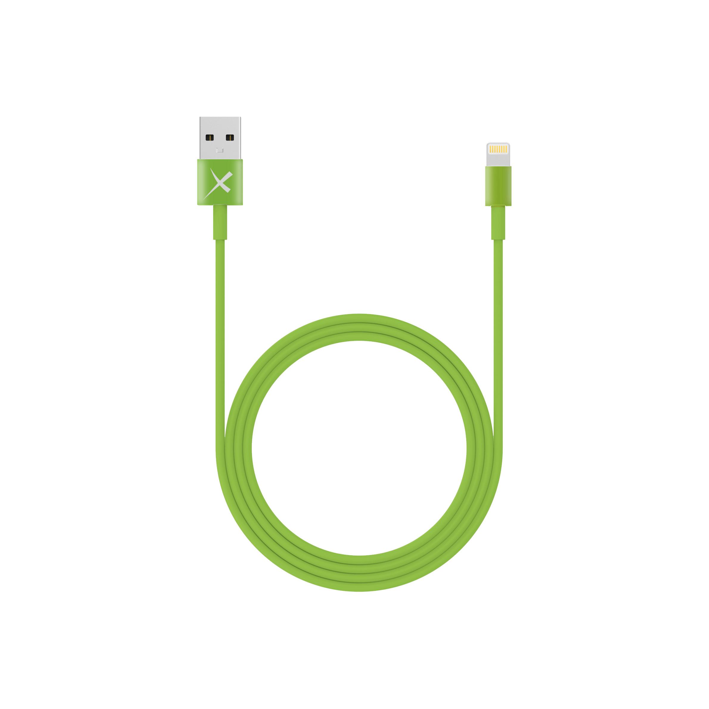 Xlayer Kabel Colour Line Lightning Lade/Sync-Kabel 1m Green