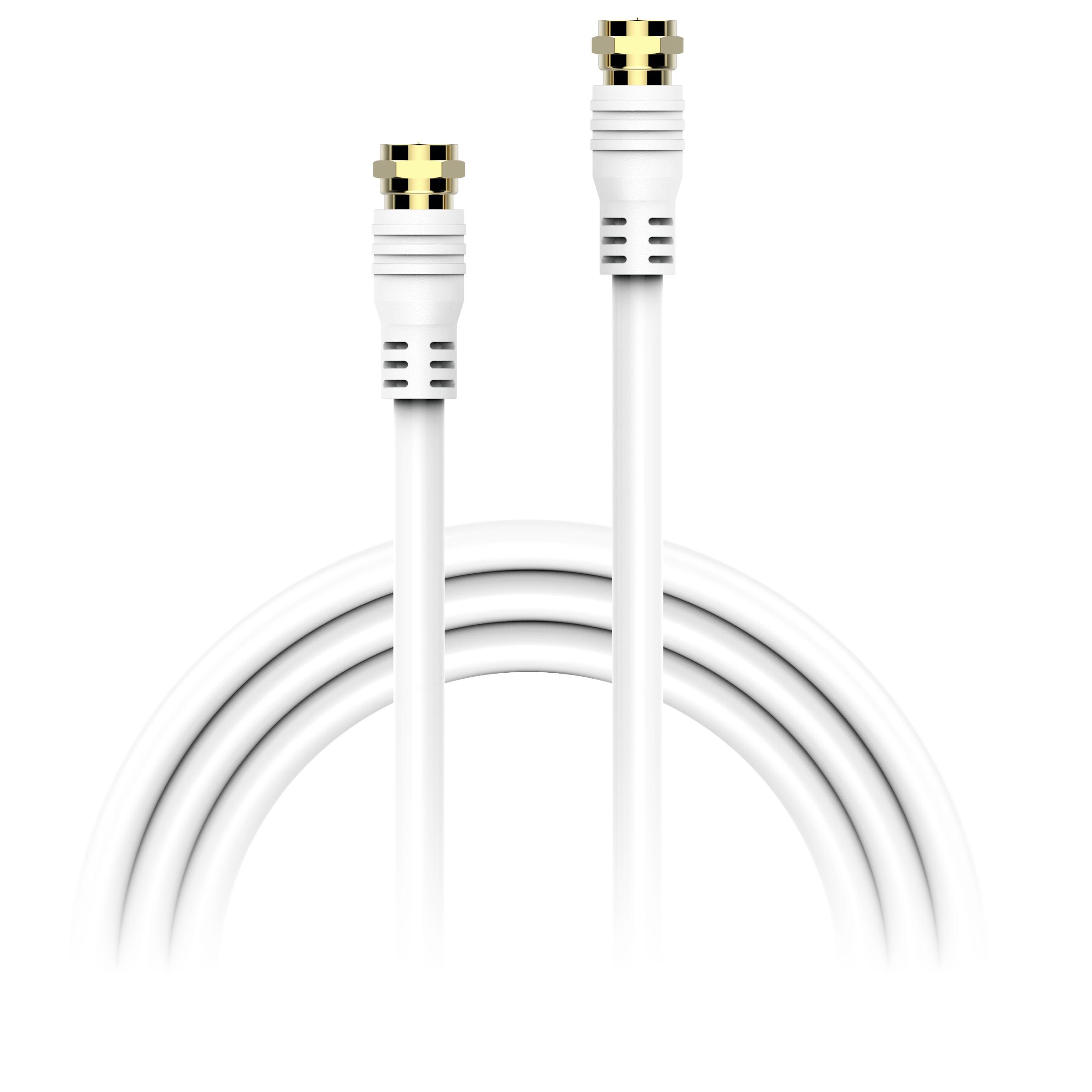 Xlayer Kabel SAT TV Verbindungskabel Gold Plated 1,5m White