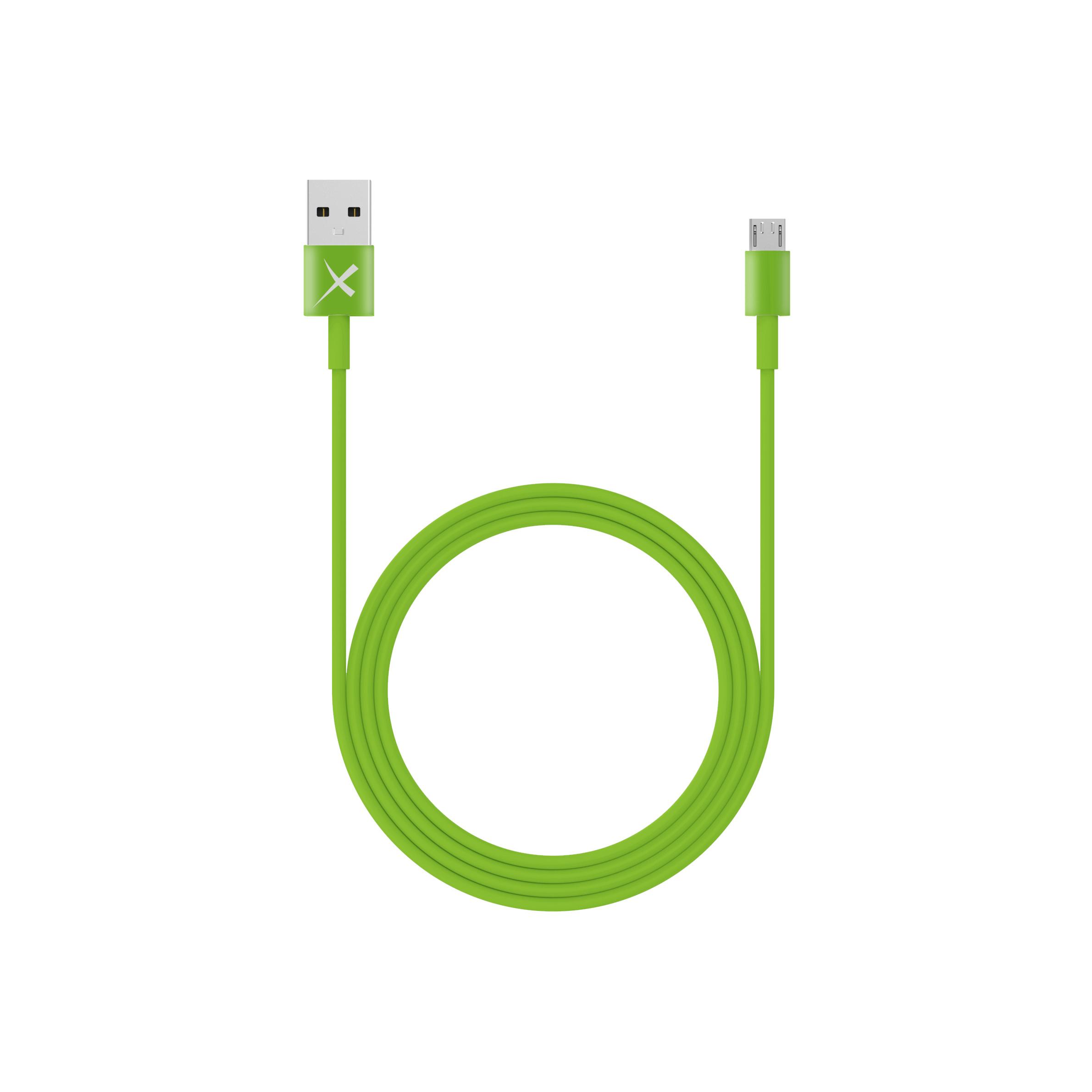 Xlayer Kabel Colour Line Micro USB to USB 1m Green