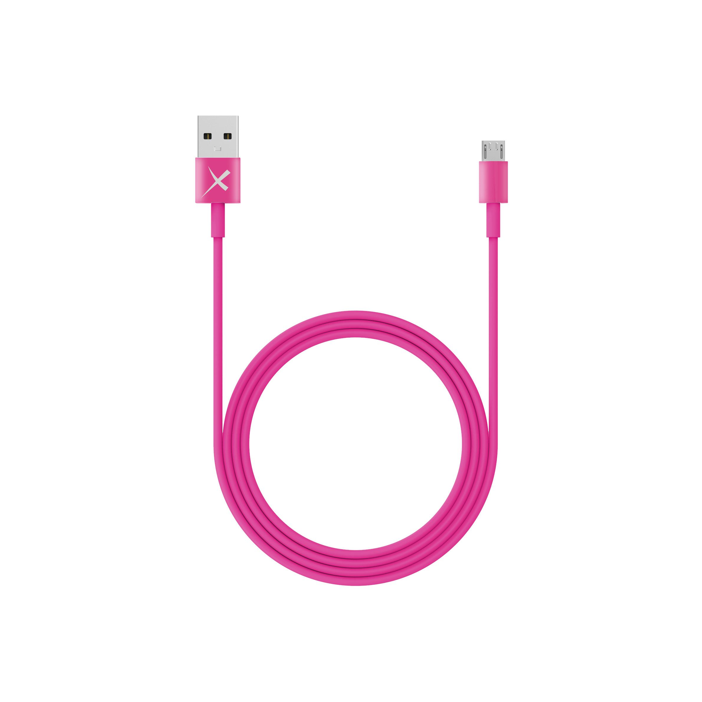 Xlayer Kabel Colour Line Micro USB to USB 1m Pink