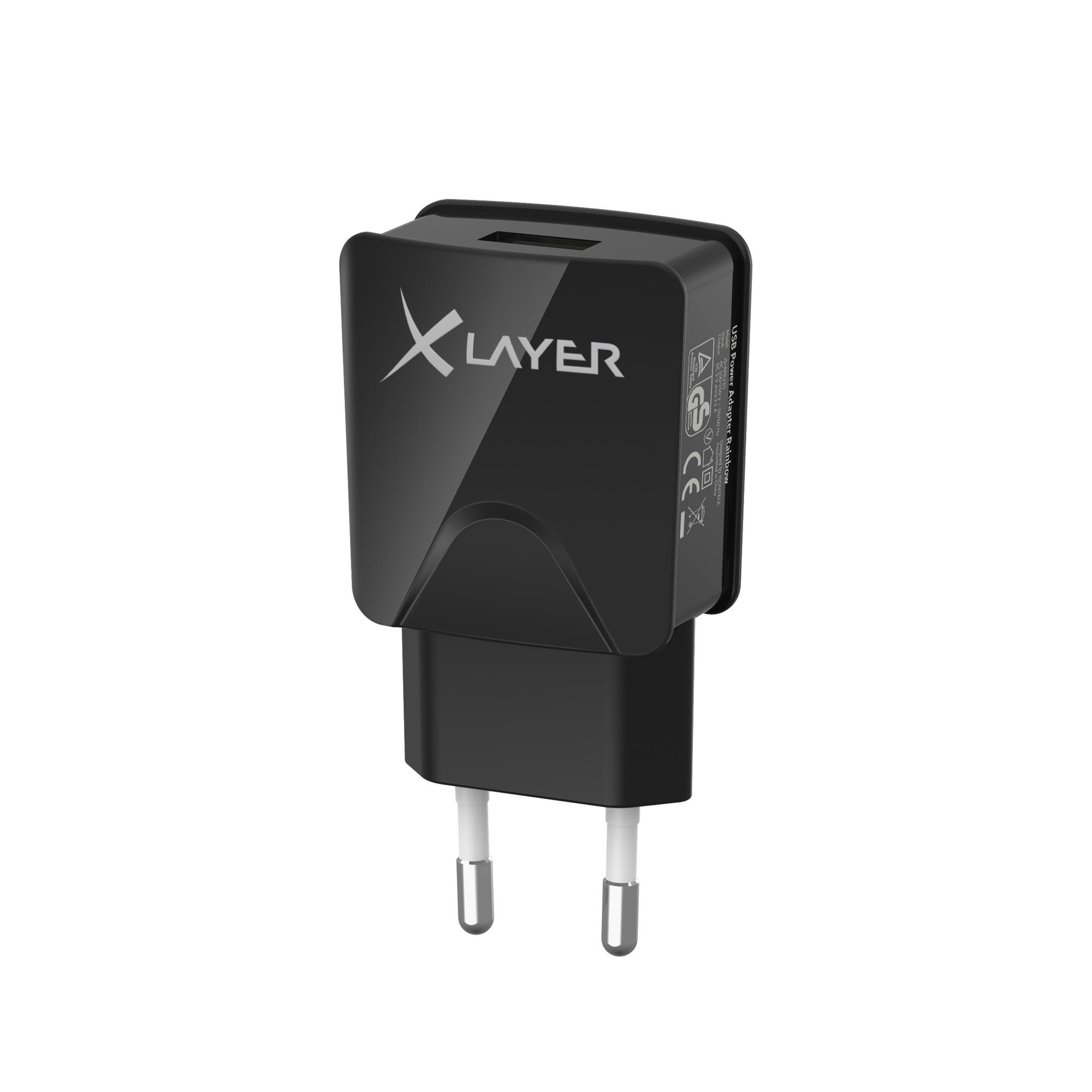Xlayer Ladegerät Colour Line USB Netzteil 2.1A Black