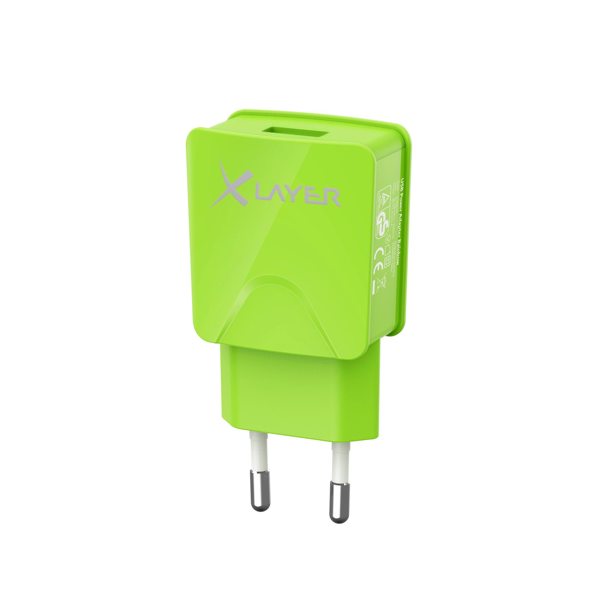 Xlayer Ladegerät Colour Line USB Netzteil 2.1A Green