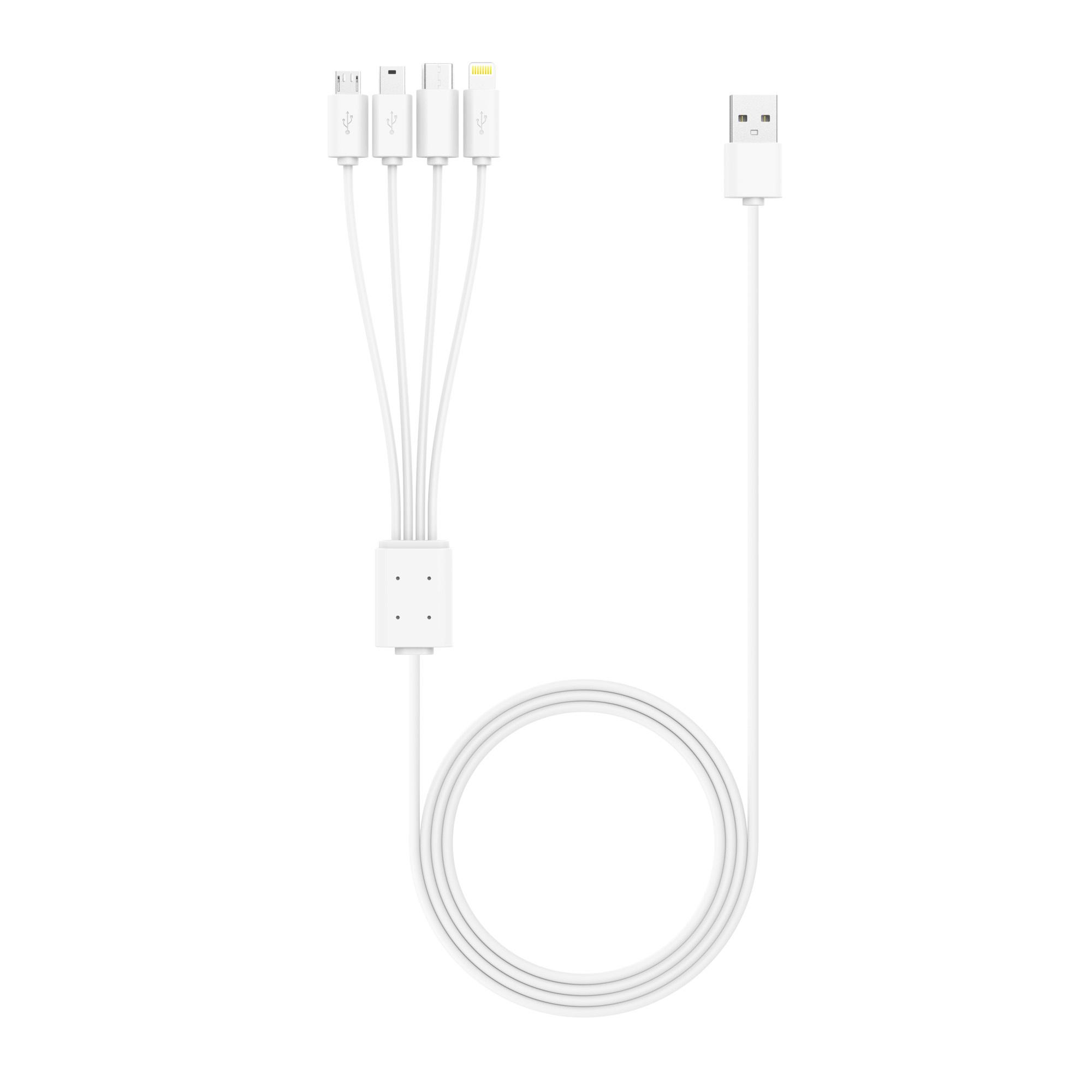 Xlayer Kabel Octopus 4-IN-1 Multi-USB-Ladekabel 1.5m White