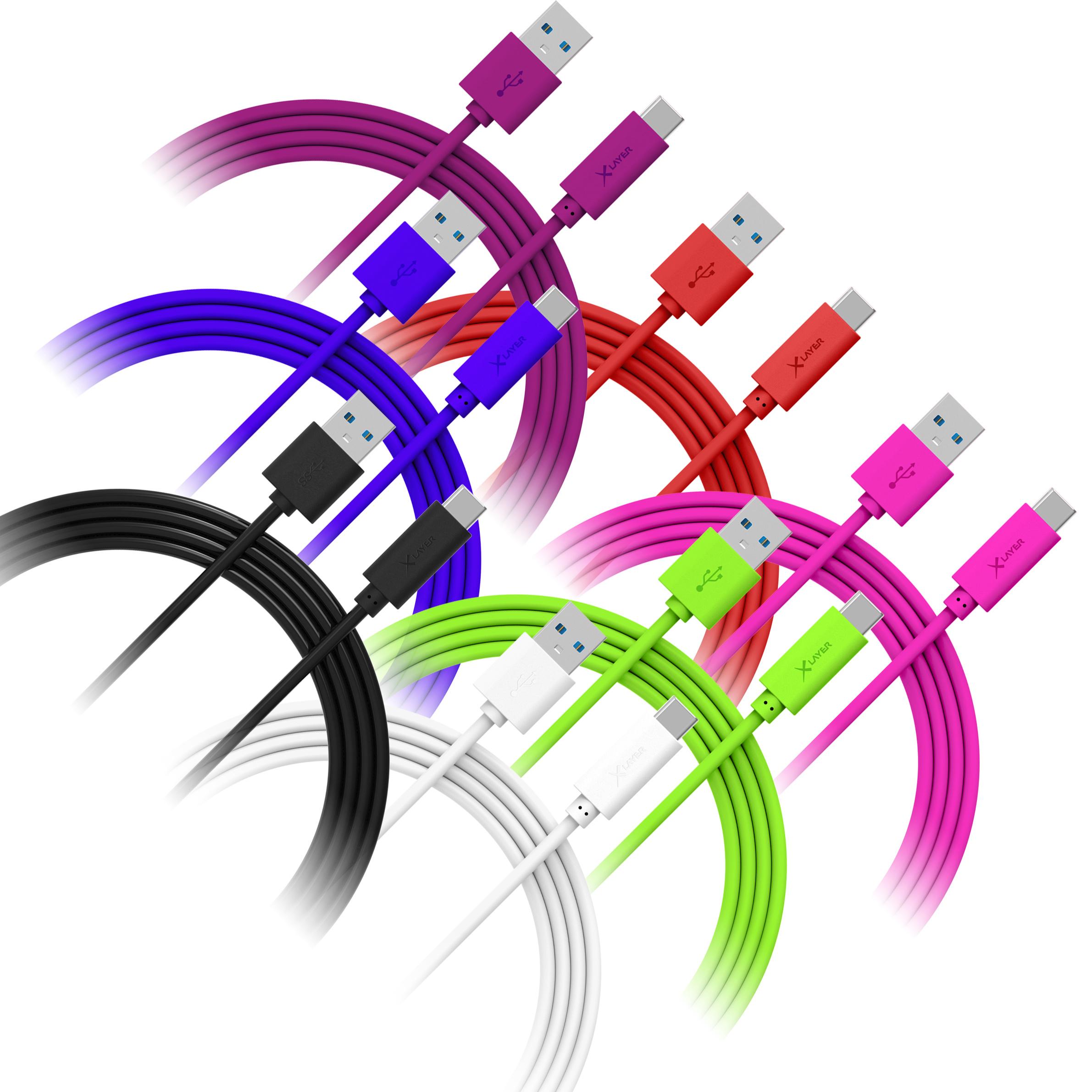 Produktbild Xlayer Kabel Colour Line Typ C (USB-C) to USB 3.0 1m Black 2 von 2