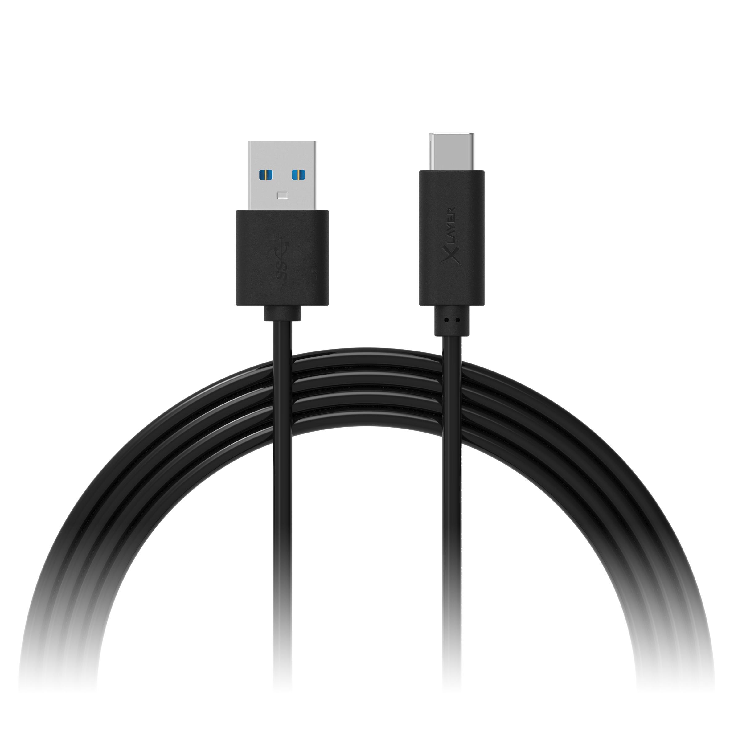 Xlayer Kabel Colour Line Typ C (USB-C) to USB 3.0 1m Black