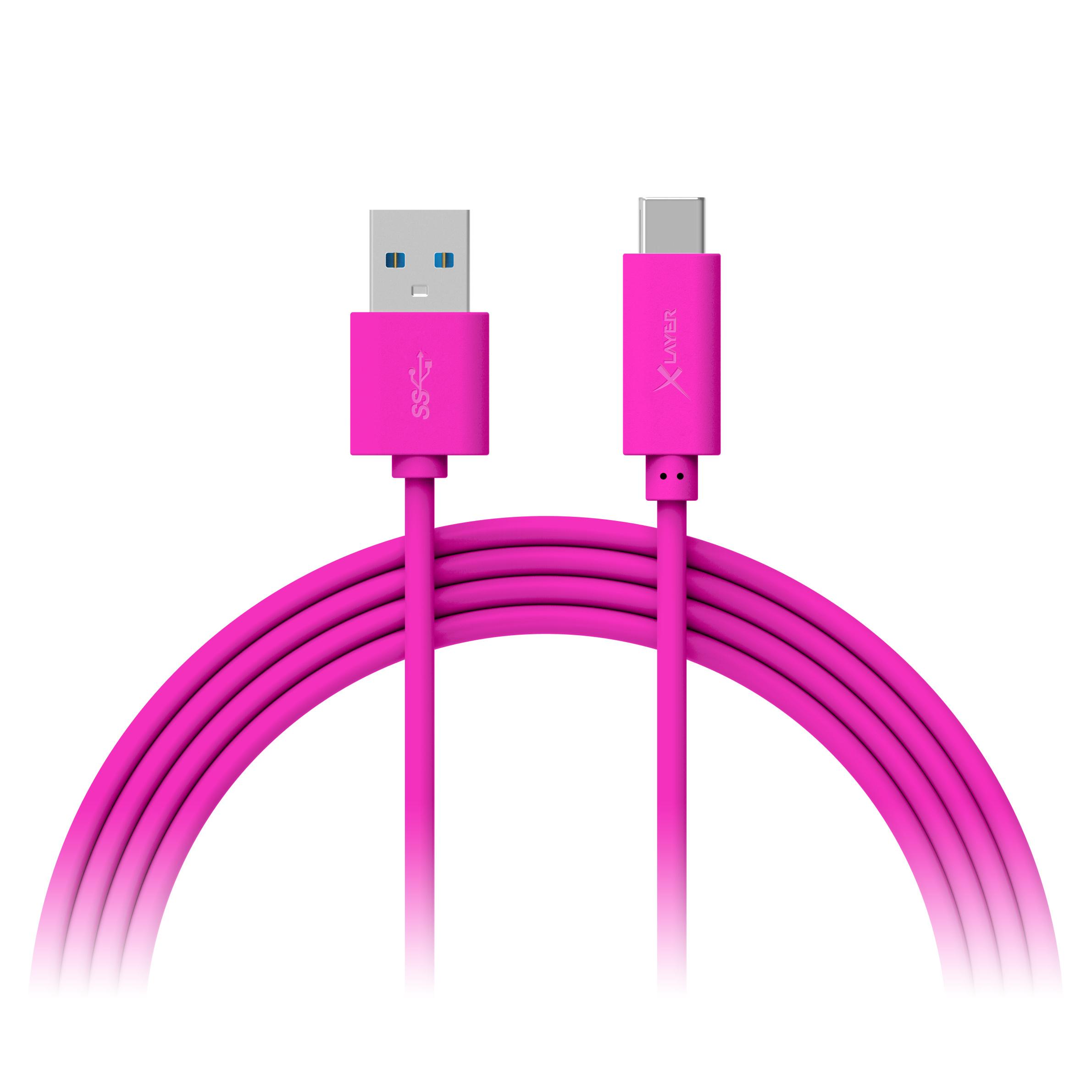 Xlayer Kabel Colour Line Typ C (USB-C) to USB 3.0 1m Pink