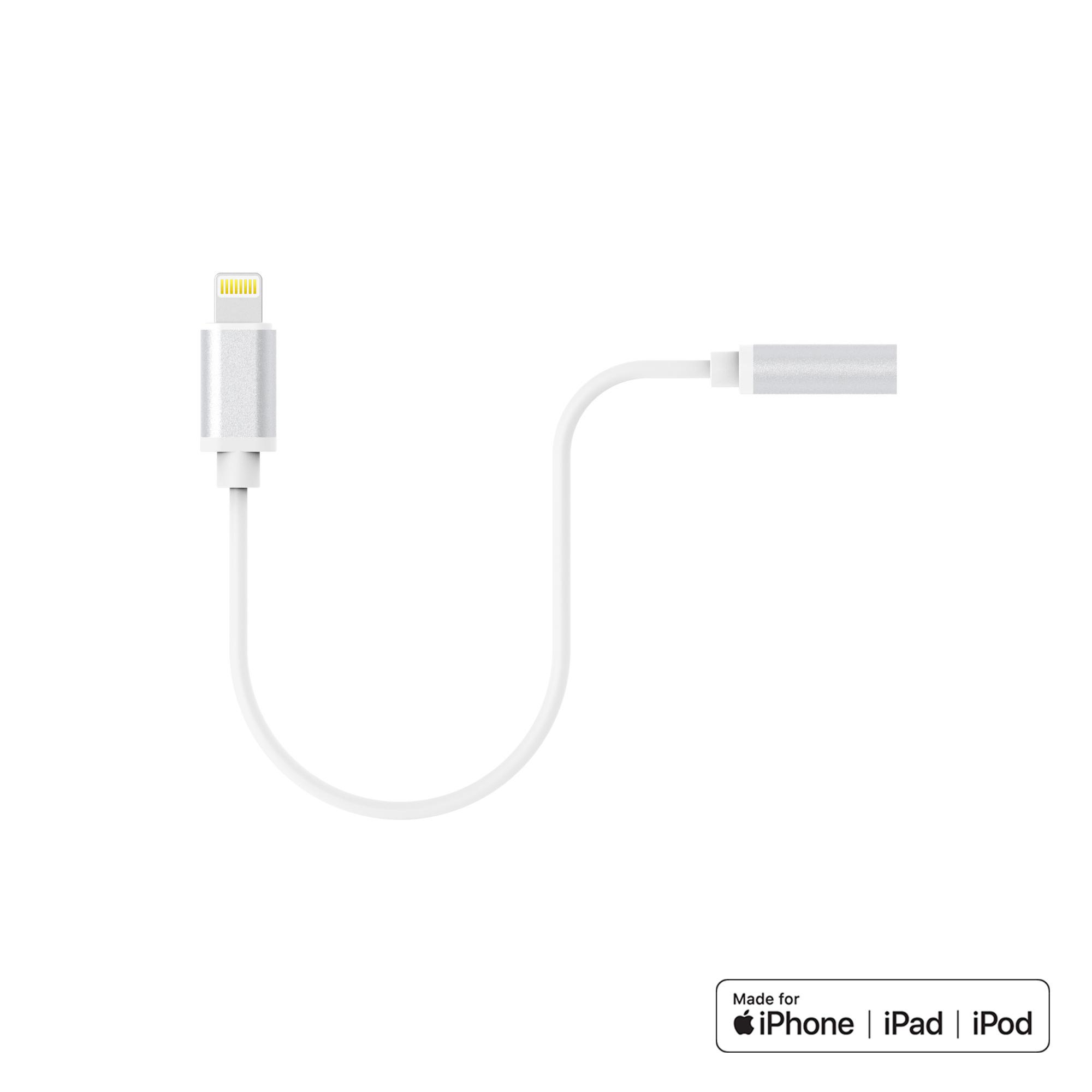 Xlayer Kabel PREMIUM Adapter Lightning auf 3,5 mm AUX MFI-zertifiziert White