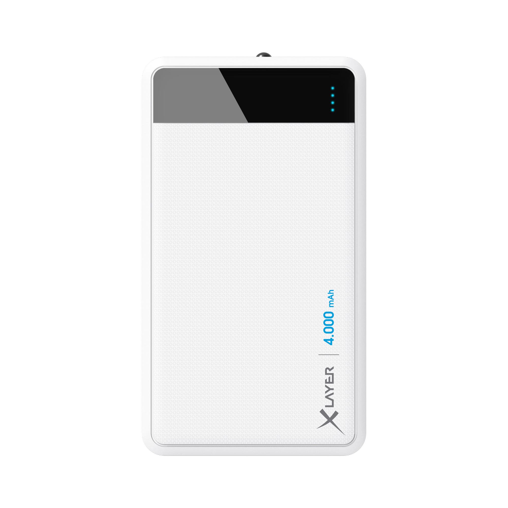 Xlayer Zusatzakku Powerbank Colour Line White 4.000mAh