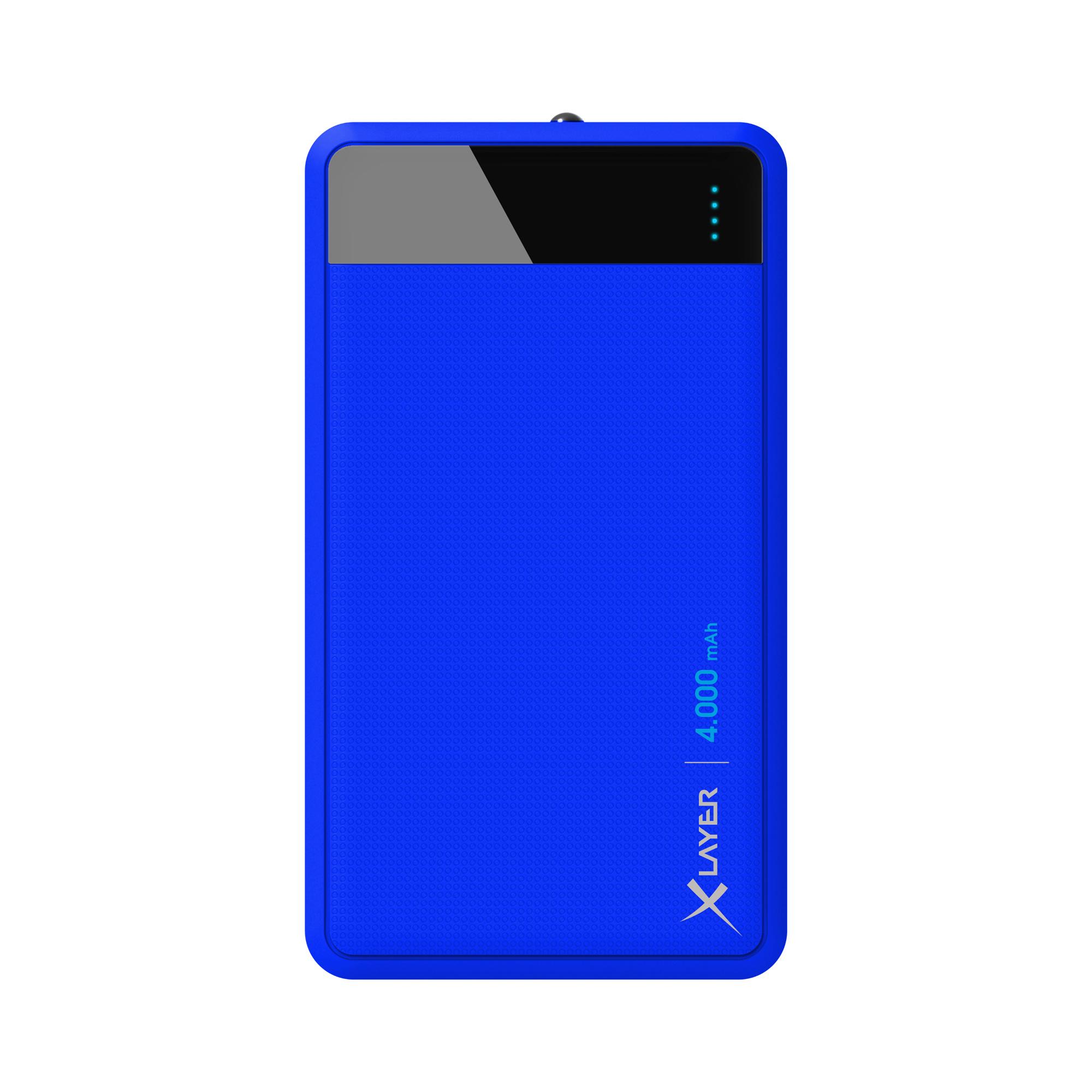 Xlayer Zusatzakku Powerbank Colour Line Blue 4.000mAh