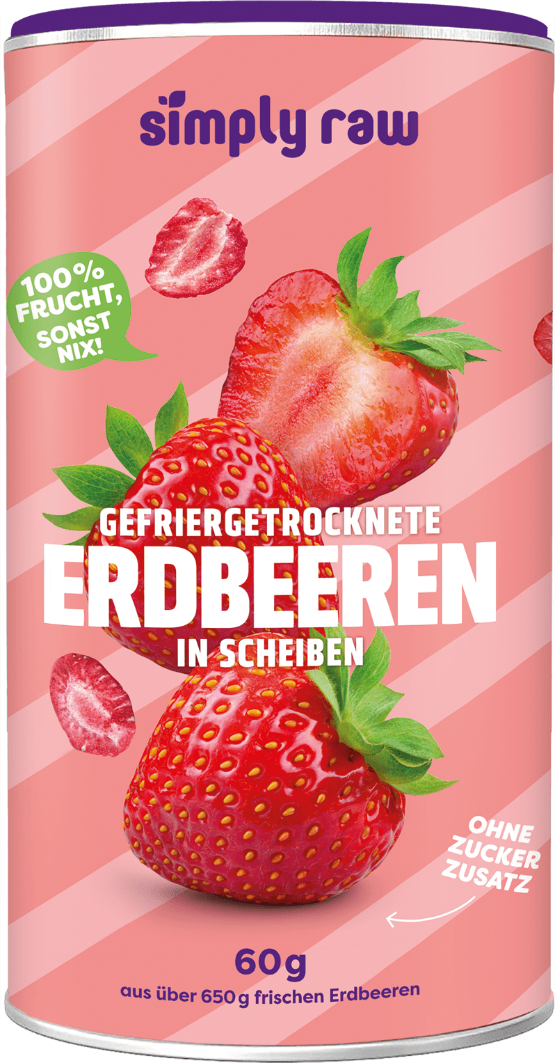 SIMPLY RAW gefriergetrocknete Erdbeeren in Scheiben