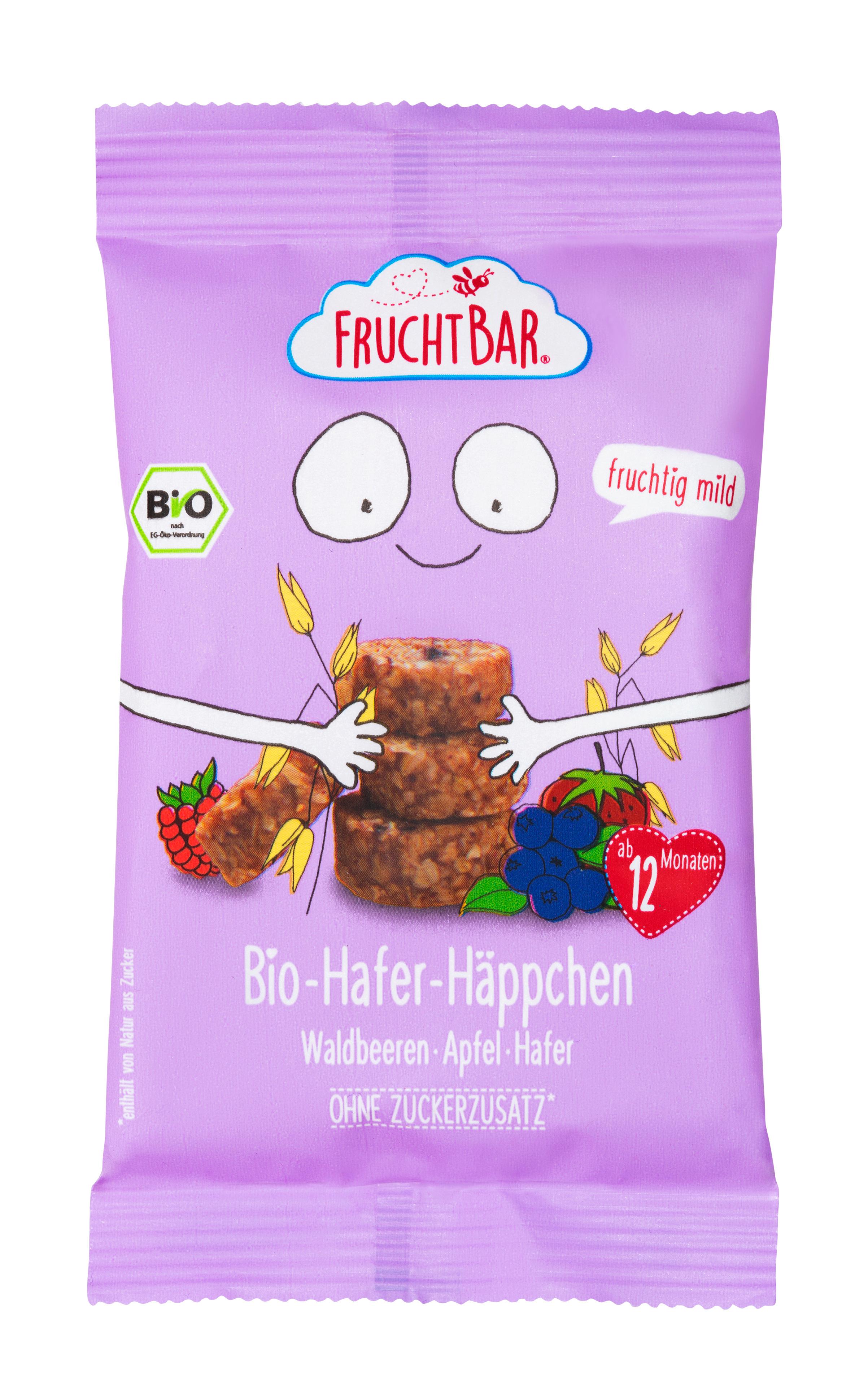 FruchtBar Beikost Fruchthäppchen Waldbeeren Apfel Hafer