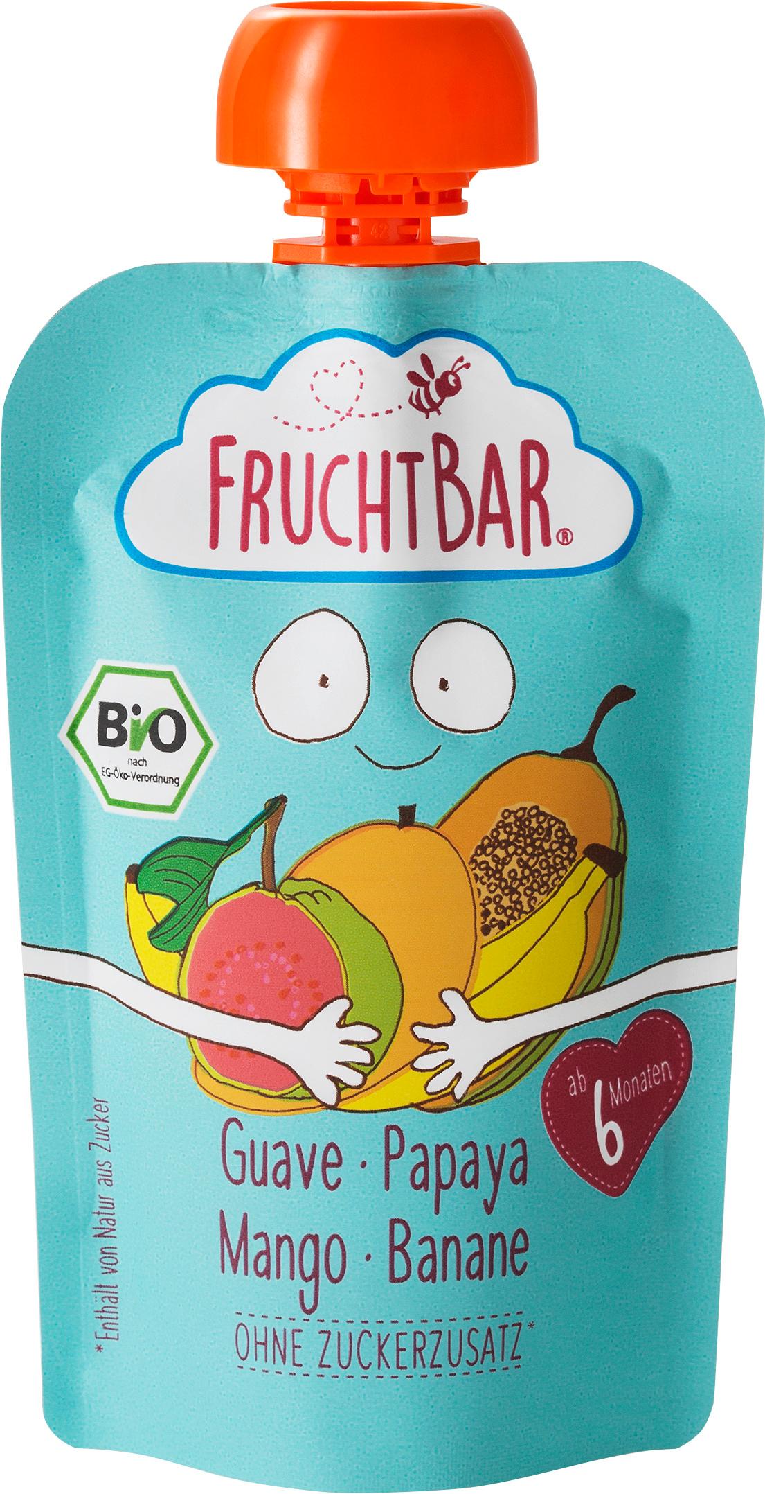 FruchtBar Quetschie Guave Papaya Mango Banane