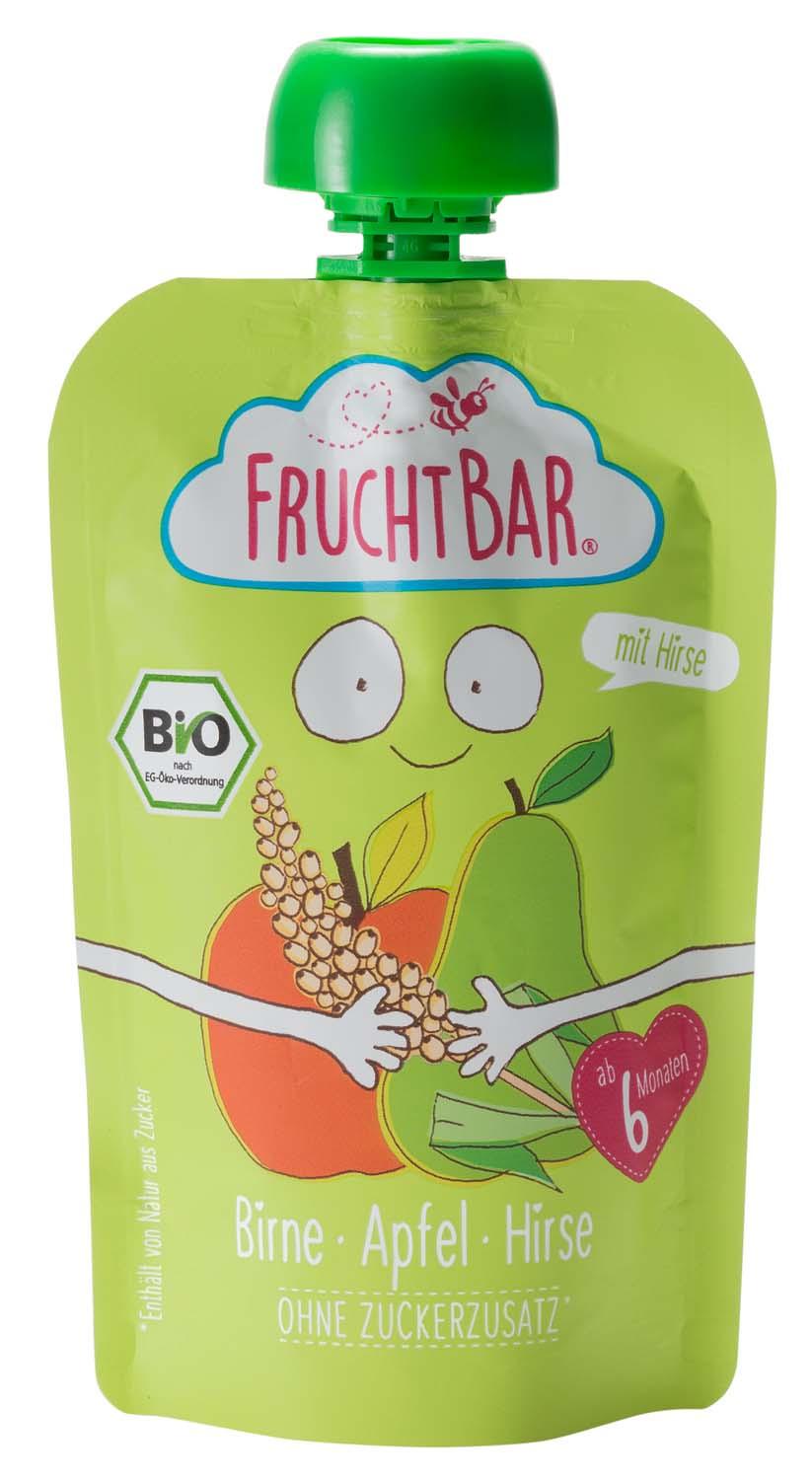 FruchtBar Quetschie Birne Apfel mit Hirse