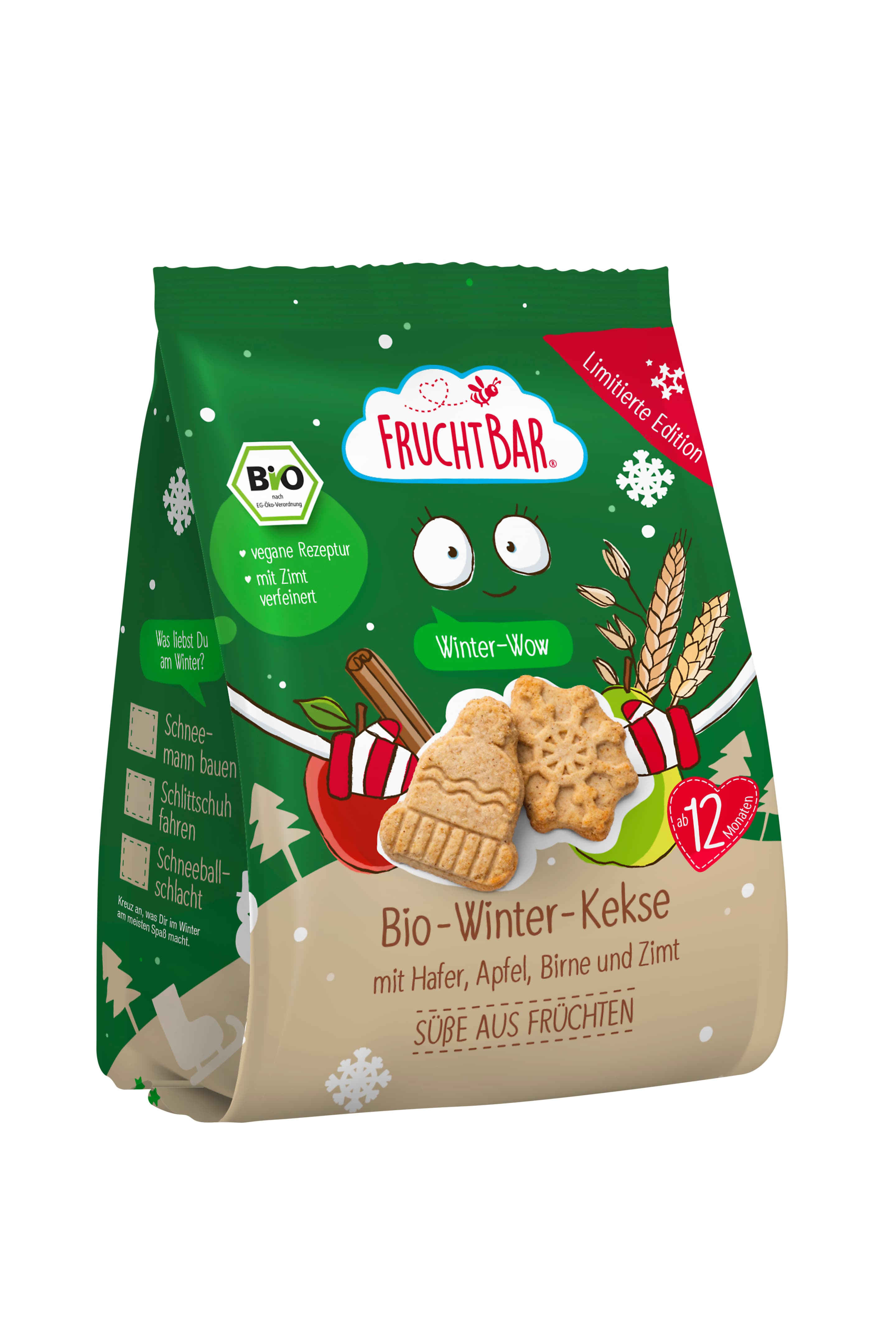 FruchtBar Bio Winterkekse Birne, Apfel & Zimt