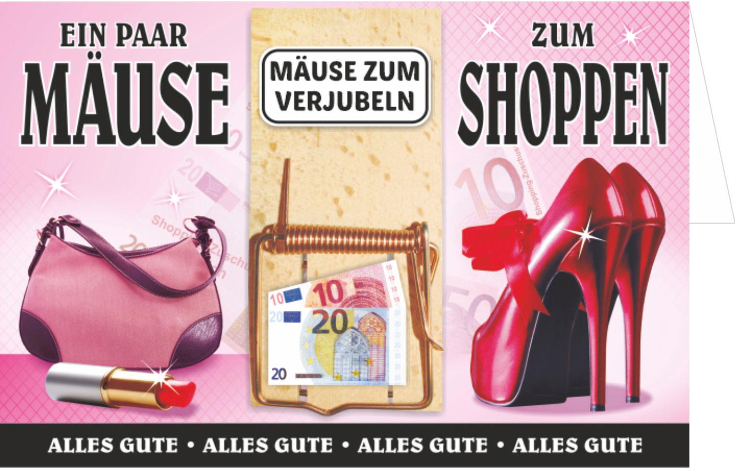 Mausefalle als Geldgeschenk - Mäuse zum Shoppen