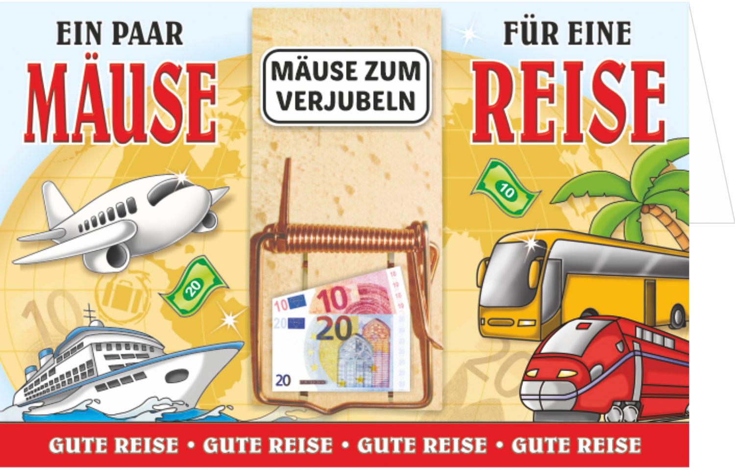 Mausefalle als Geldgeschenk - Mäuse für eine Reise