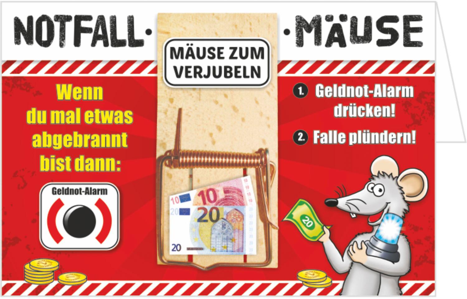 Mausefalle als Geldgeschenk - Mäuse für den Notfall