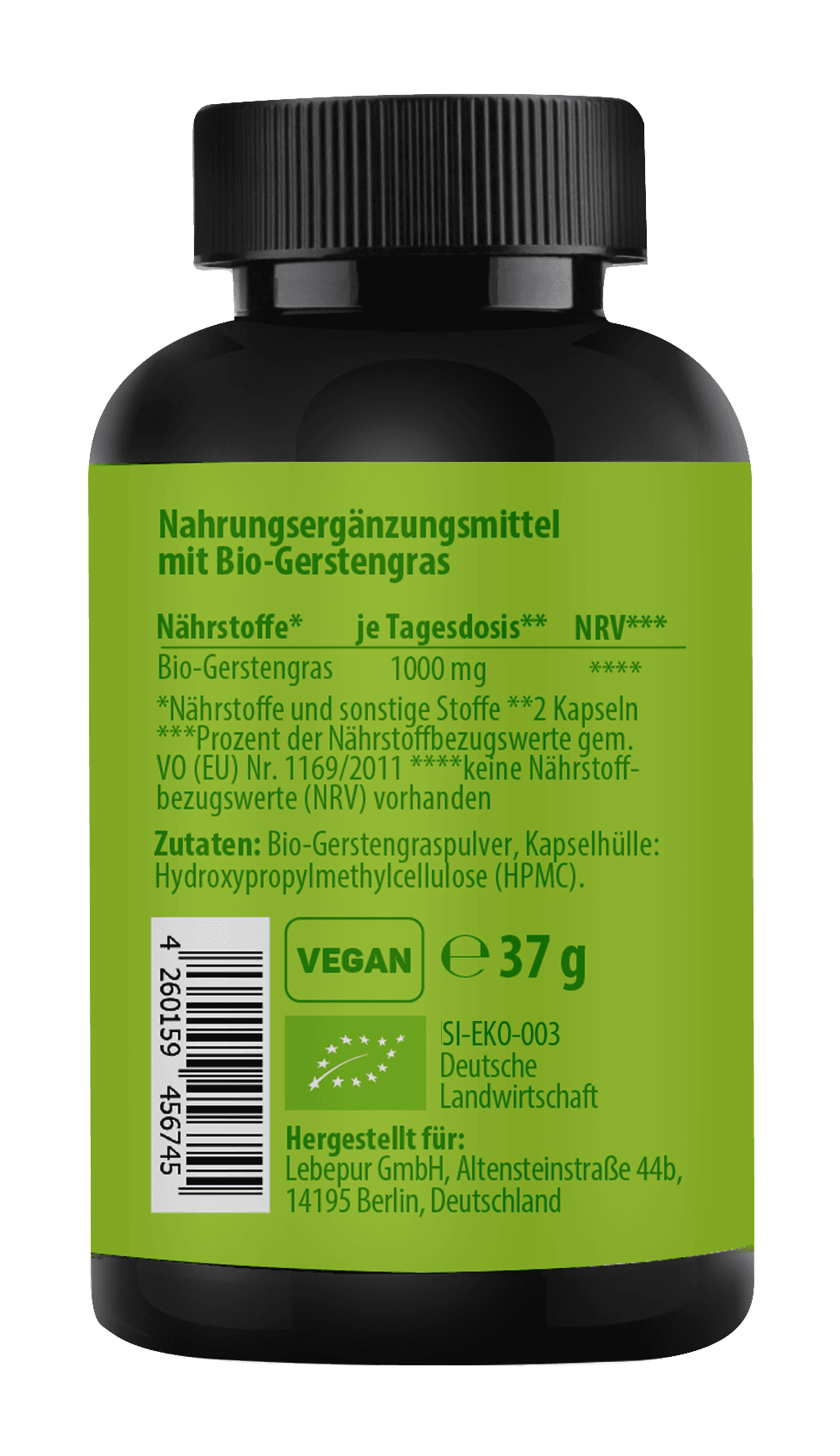 Produktbild LEBEPUR Bio Gerstengras Kapseln 2 von 2