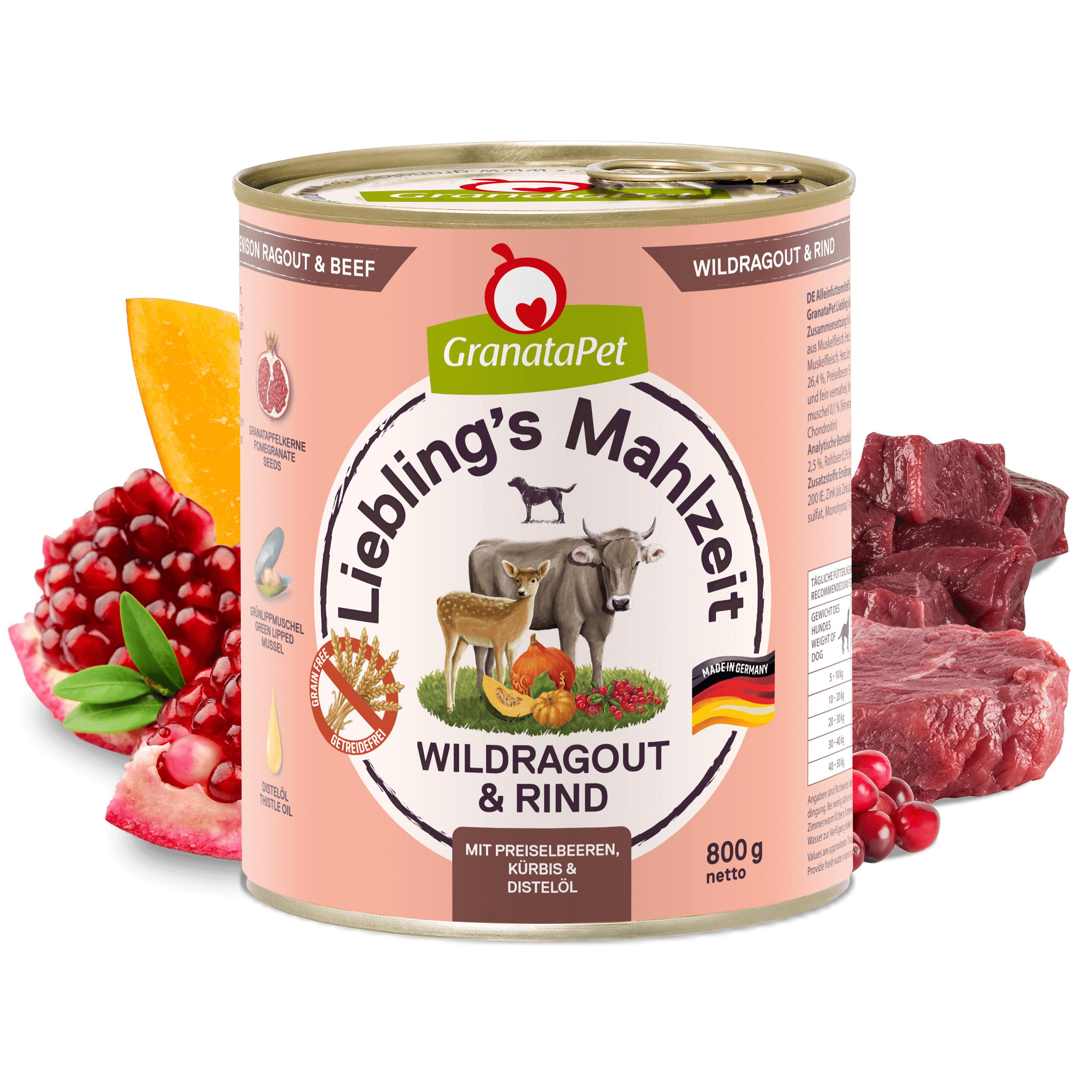 Produktbild GranataPet Hundenassfutter Liebling´s Mahlzeit Wildragout+Rind 2 von 2