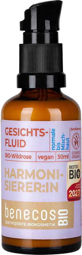 benecos BIO Gesichtsfluid Wildrose