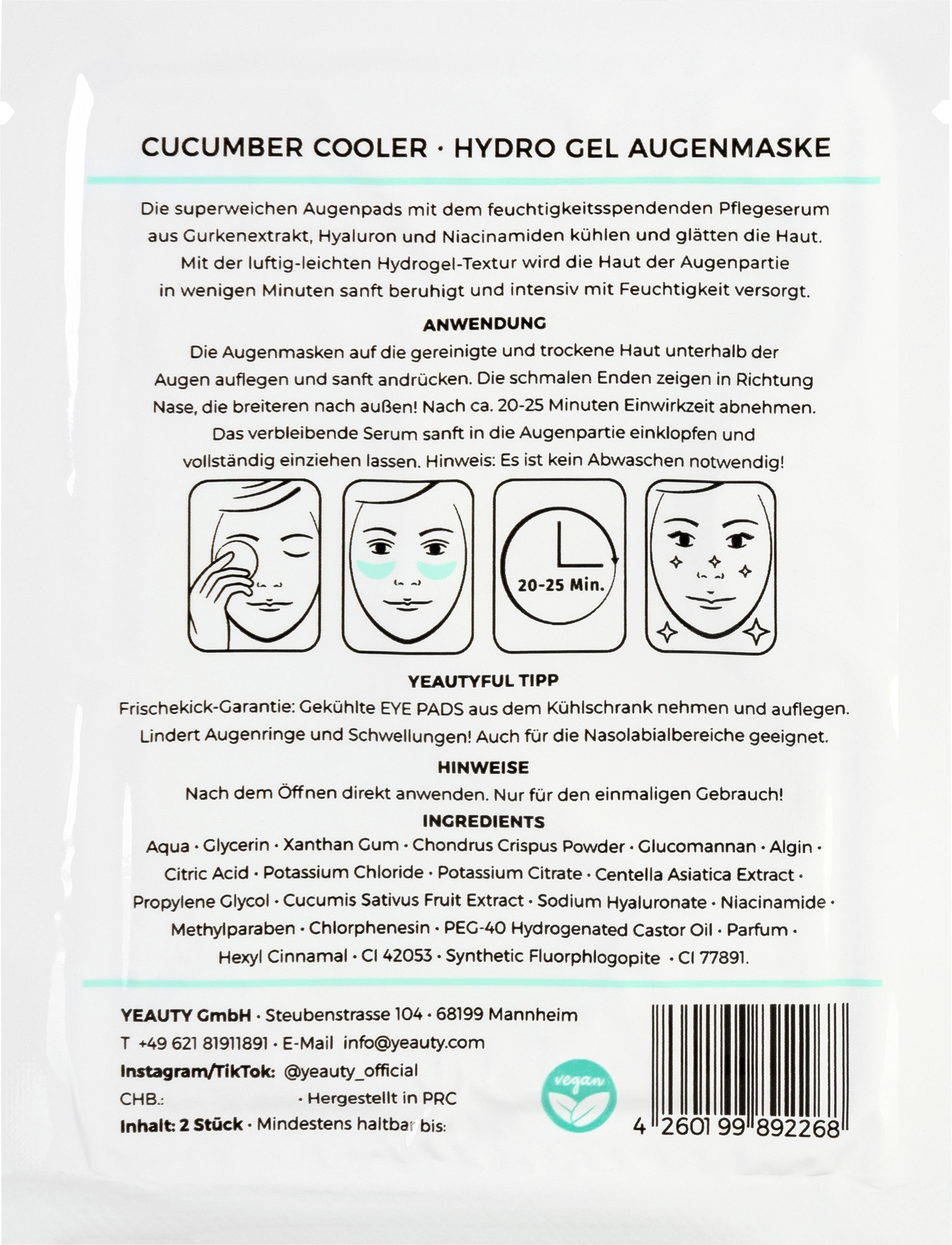 Produktbild Yeauty Cucumber Cooler Eye Pad Mask 2 von 6