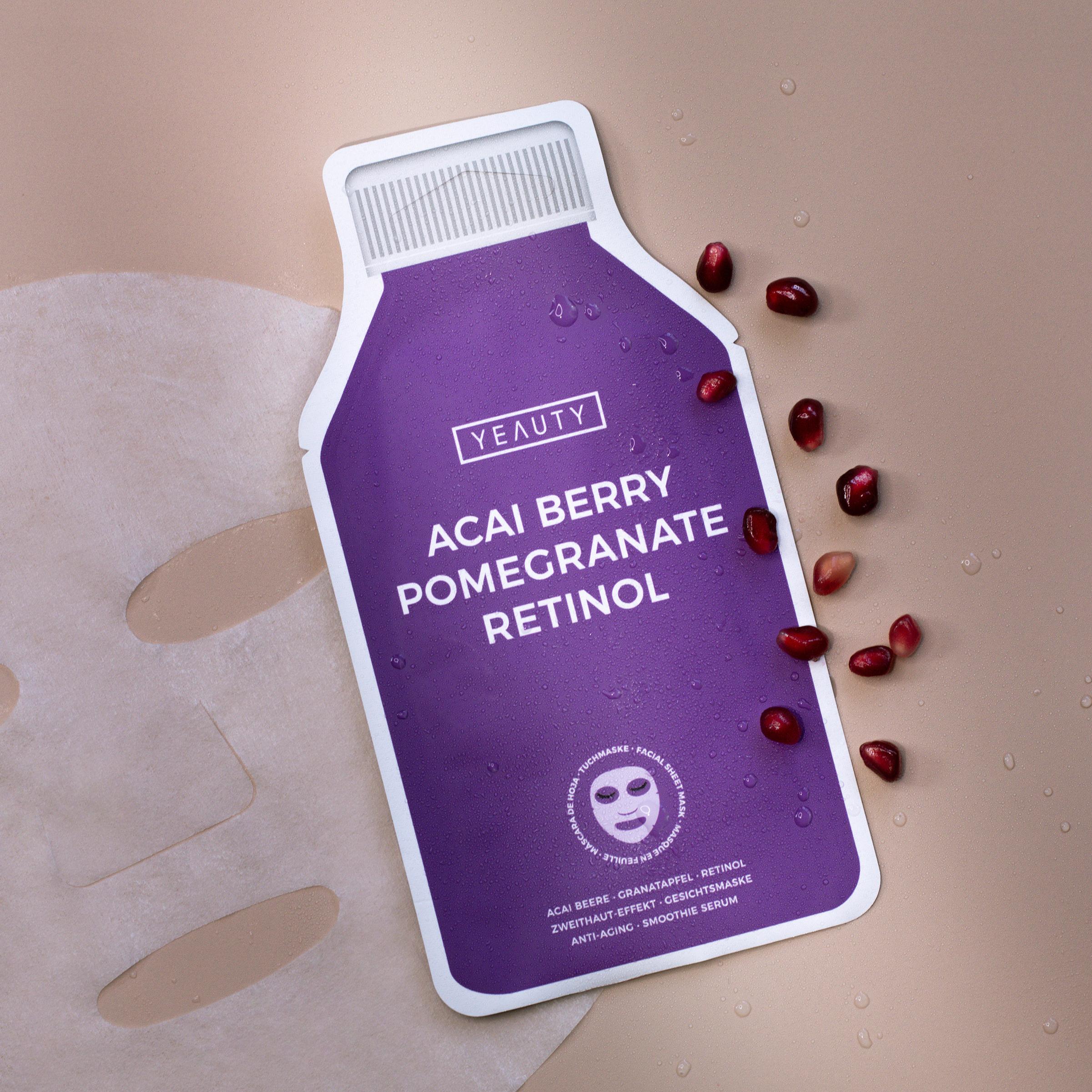 Produktbild Yeauty Tuchmaske Acai Berry Pomegranate Retinol 3 von 3