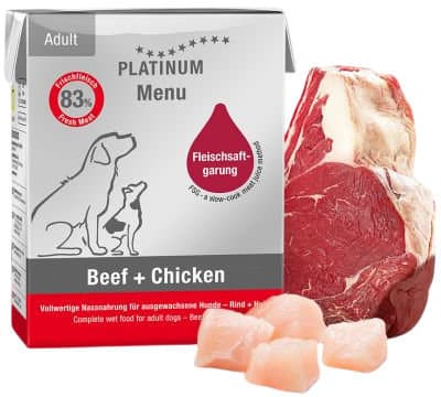 PLATINUM Hundenassfutter Menu Beef + Chicken