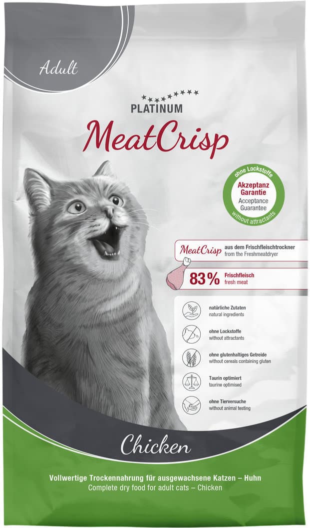 PLATINUM Katzentrockenfutter MeatCrisp Chicken