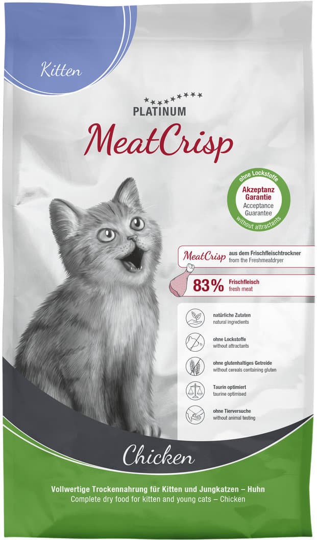 PLATINUM Katzentrockenfutter MeatCrisp Kitten Chicken