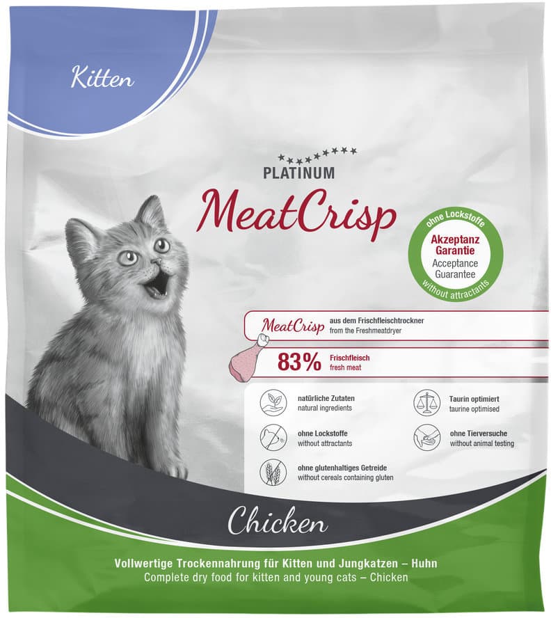PLATINUM Katzentrockenfutter MeatCrisp Kitten Chicken