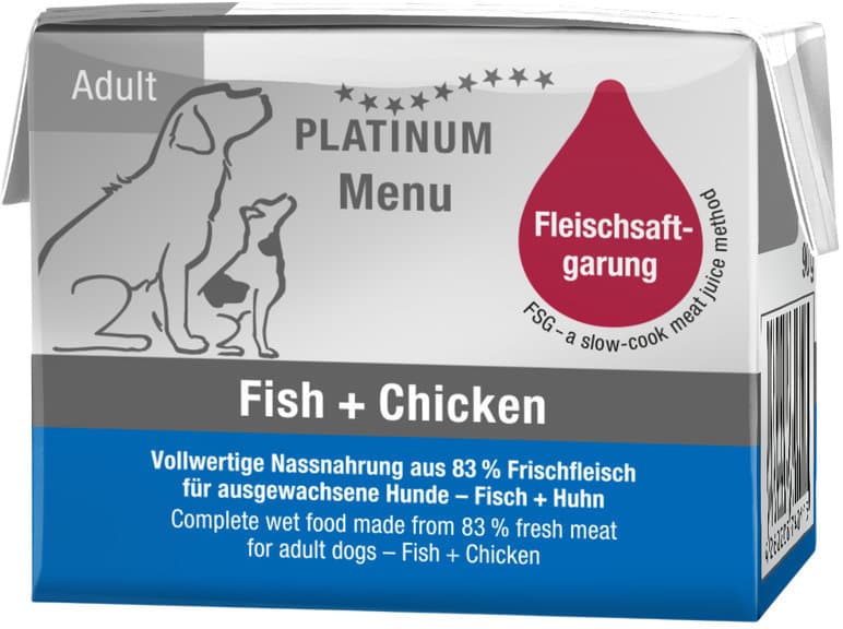 PLATINUM Hundenassfutter Menu Fish + Chicken