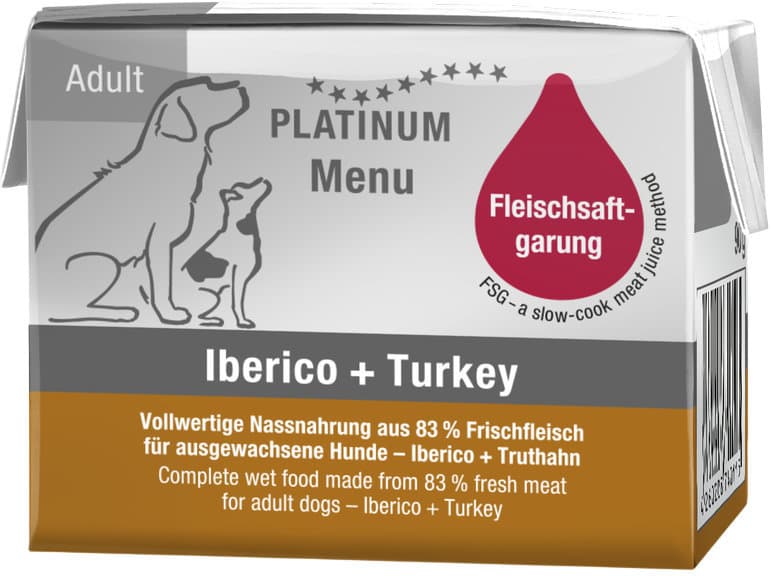 PLATINUM Hundenassfutter Menu Iberico + Turkey