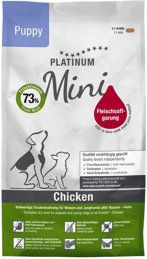 PLATINUM Hundetrockenfutter Puppy Chicken Mini