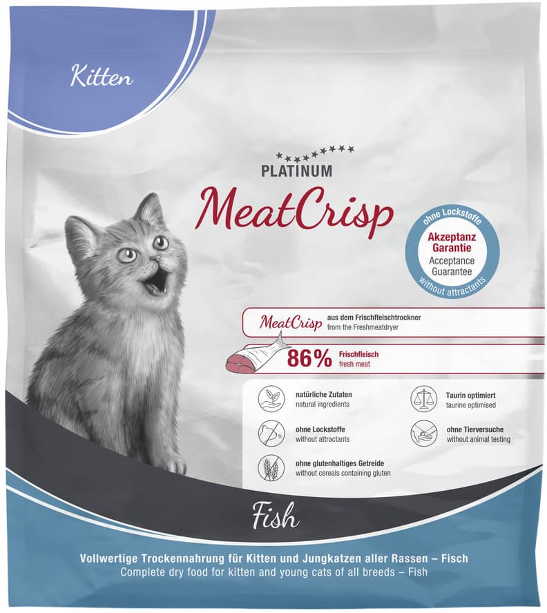 PLATINUM Katzentrockenfutter MeatCrisp Kitten Fish