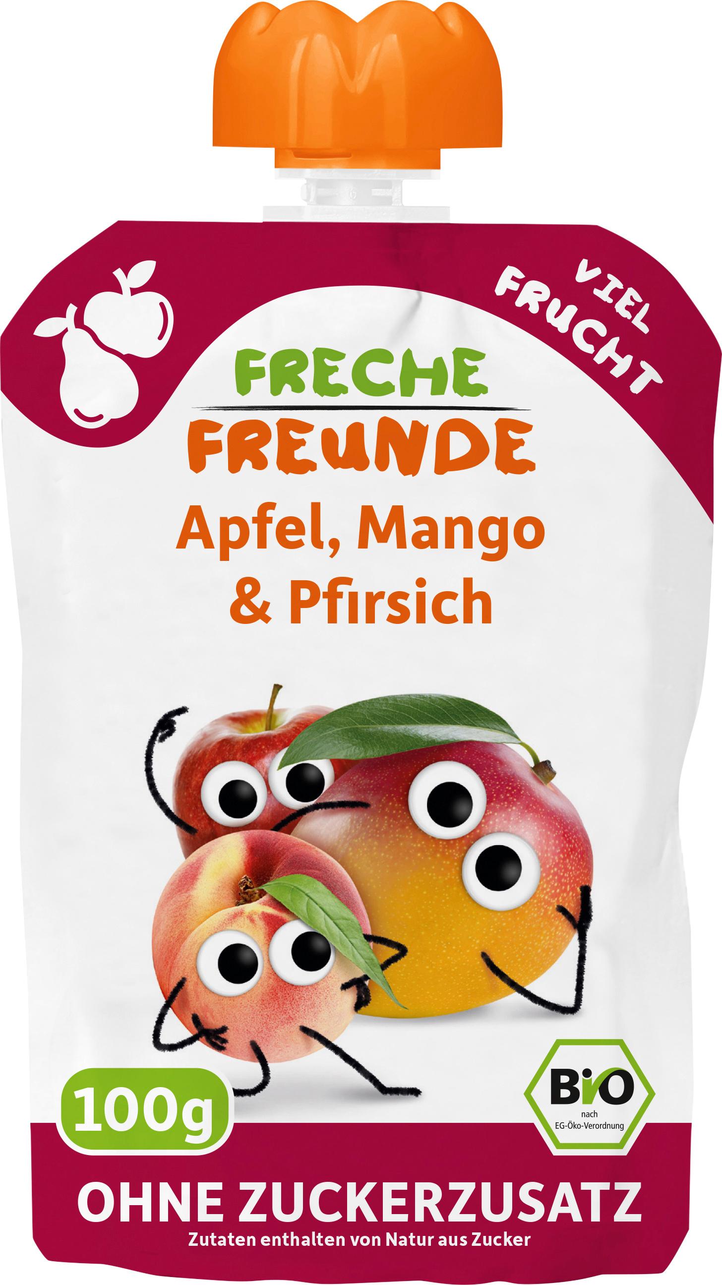 Freche Freunde Bio Quetschie 100% Apfel, Mango&Pfirsich