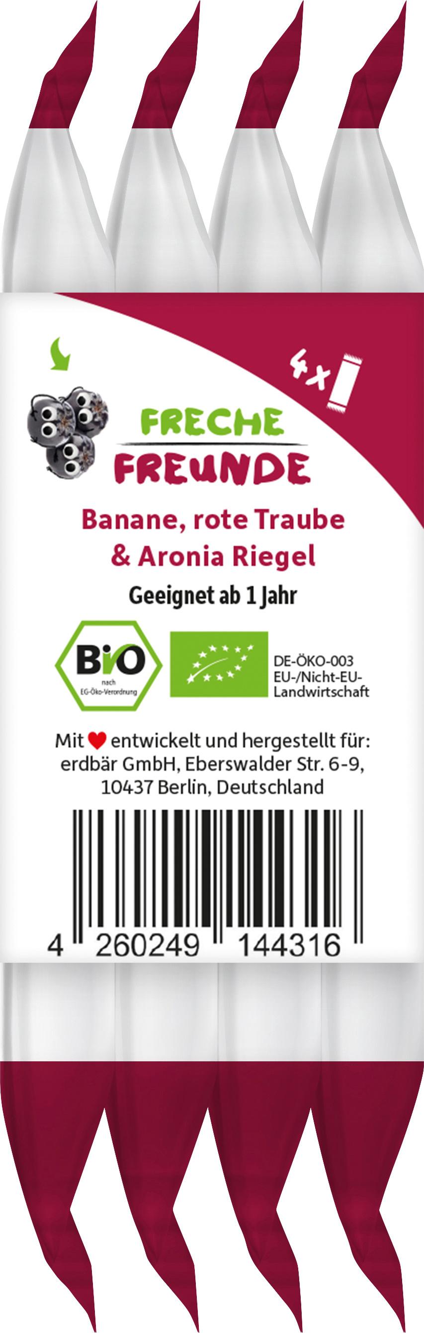 Produktbild Freche Freunde Bio Getreideriegel Rote Traube, Aronia&Banane 4er-Pack 8 von 12