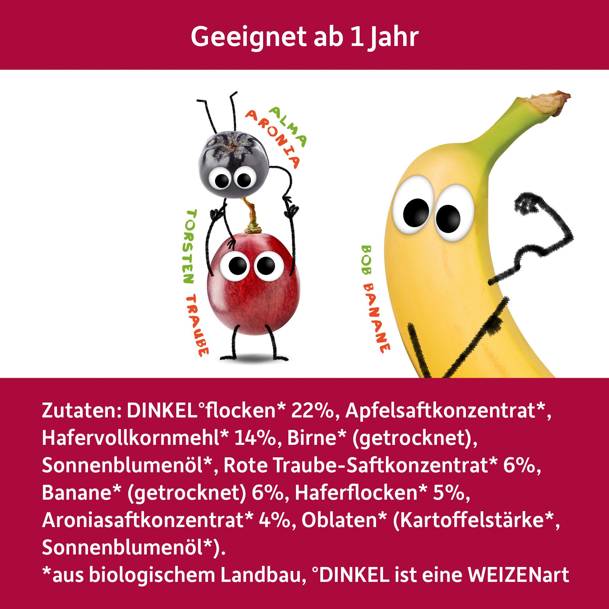 Produktbild Freche Freunde Bio Getreideriegel Rote Traube, Aronia&Banane 4er-Pack 3 von 12